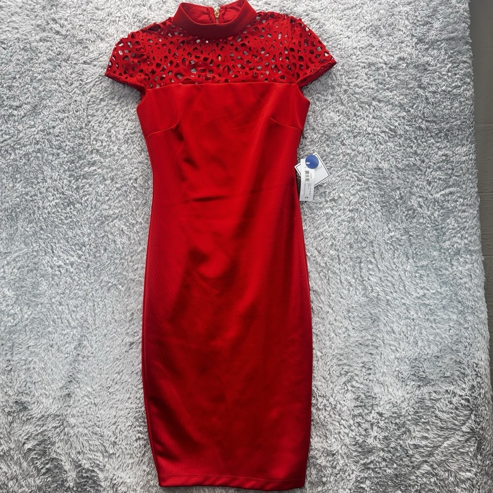NWT Premier Amour Women's Red Cocktail Holiday Dress Size 4 $74
